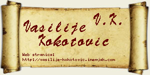 Vasilije Kokotović vizit kartica